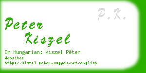 peter kiszel business card